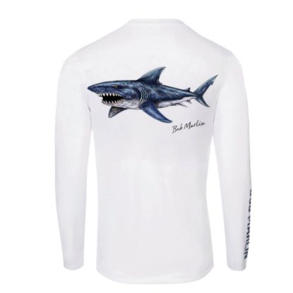 Picture of Bob Marlin Performance Shirt Natty Shark White