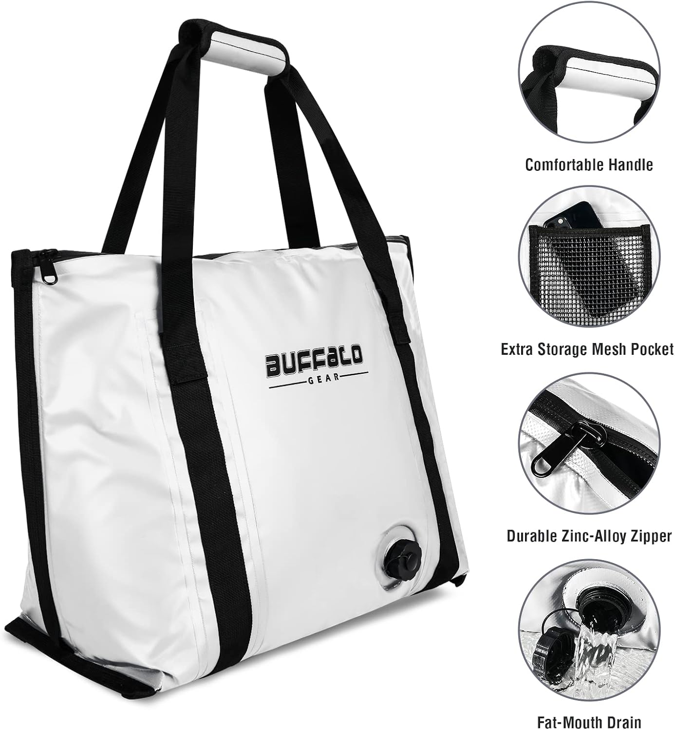 Picture of Buffalo Gear Insulated Waterproof Fish Cooler Kill Bag 50x25x40cm 20L